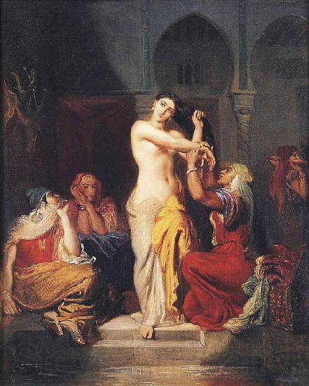 Theodore Chasseriau Dimensions and material of painting
